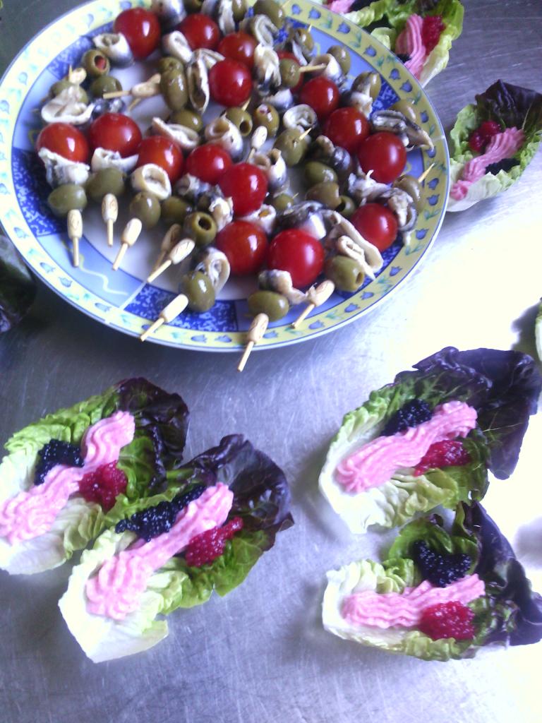 salade et oeufs de poissons